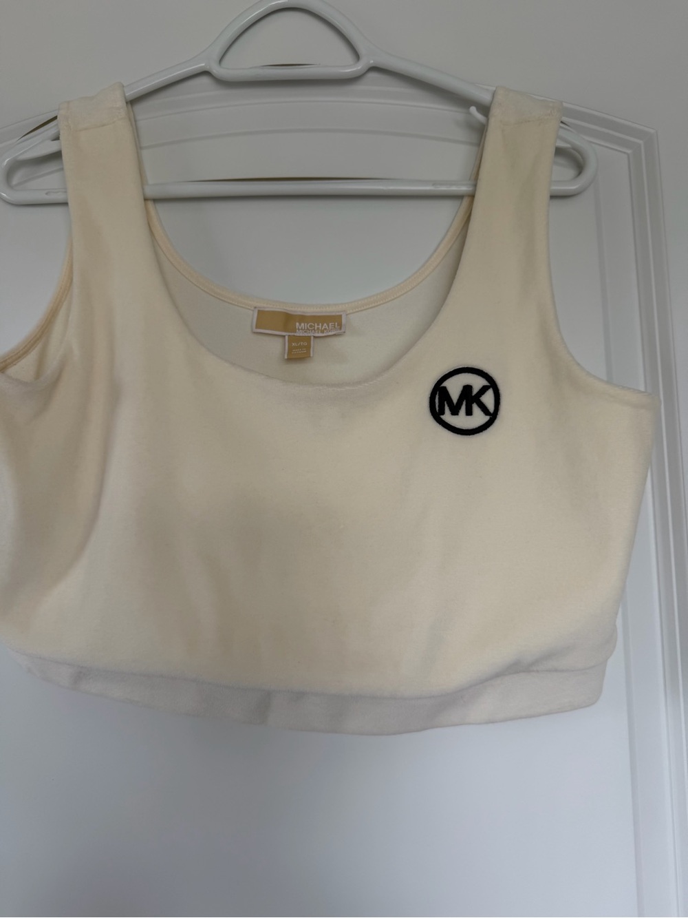 Michael Kors Cream Logo Crop Tank Bra